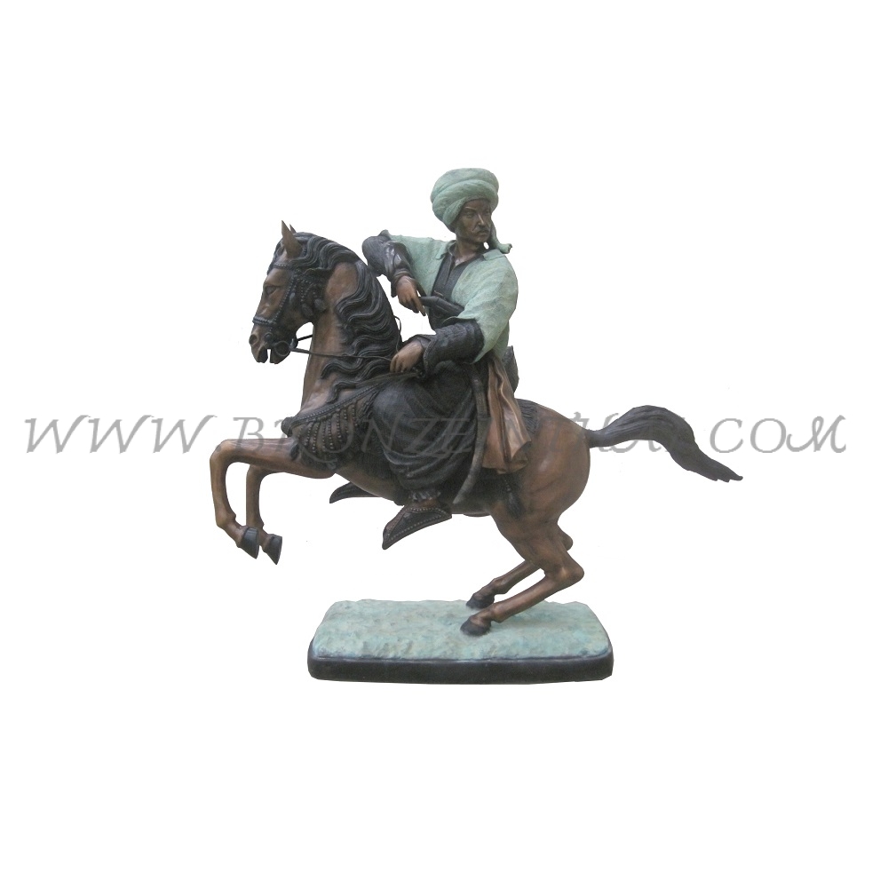 Man on Horse Bronze Sculpture