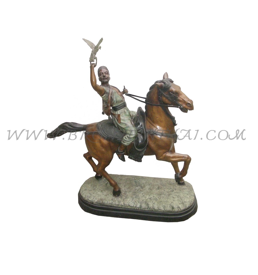 Man on Horse Bronze Sculpture