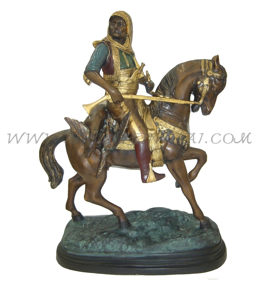 Man on Horse Bronze Sculpture