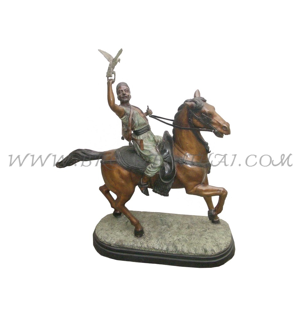 Man on Horse Bronze Sculpture