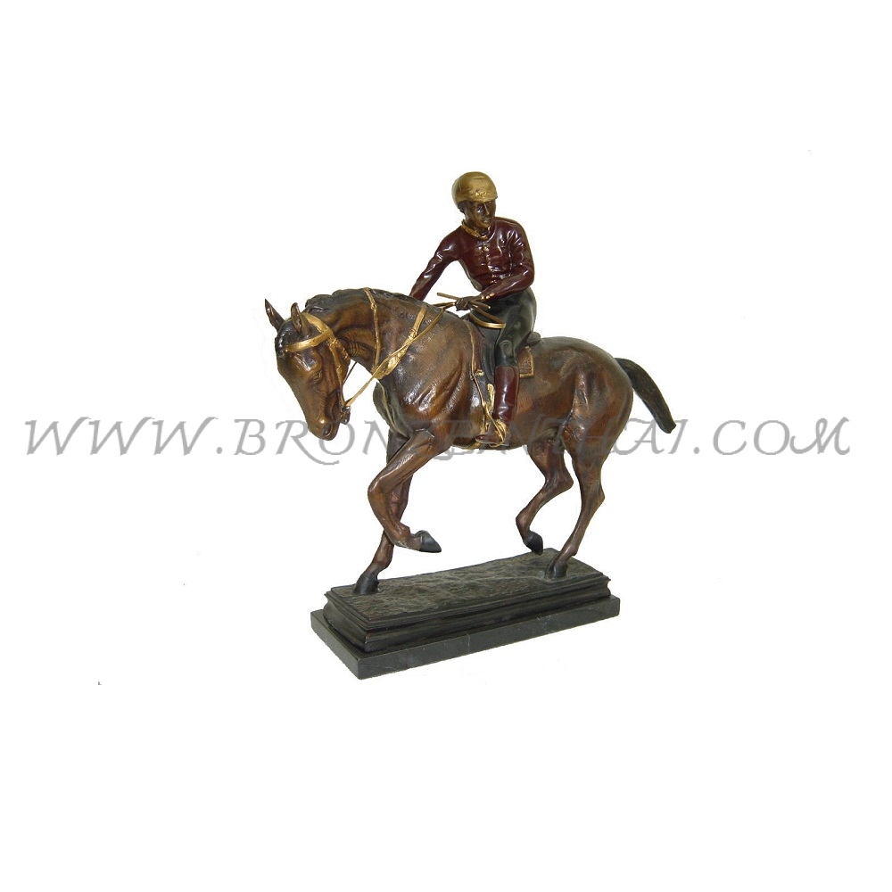 Man on Horse Bronze Sculpture