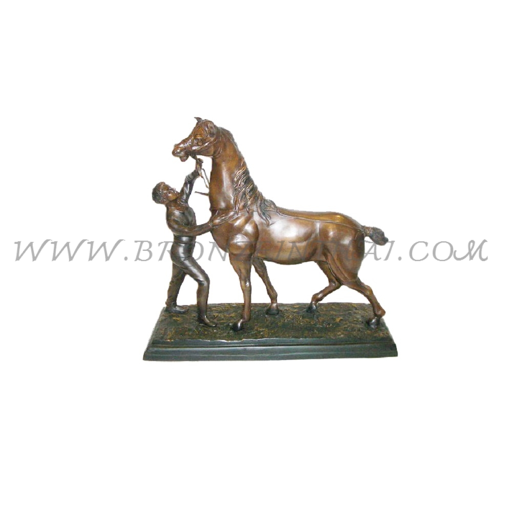 Man on Horse Bronze Sculpture