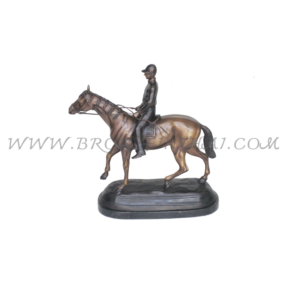 Man on Horse Bronze Sculpture