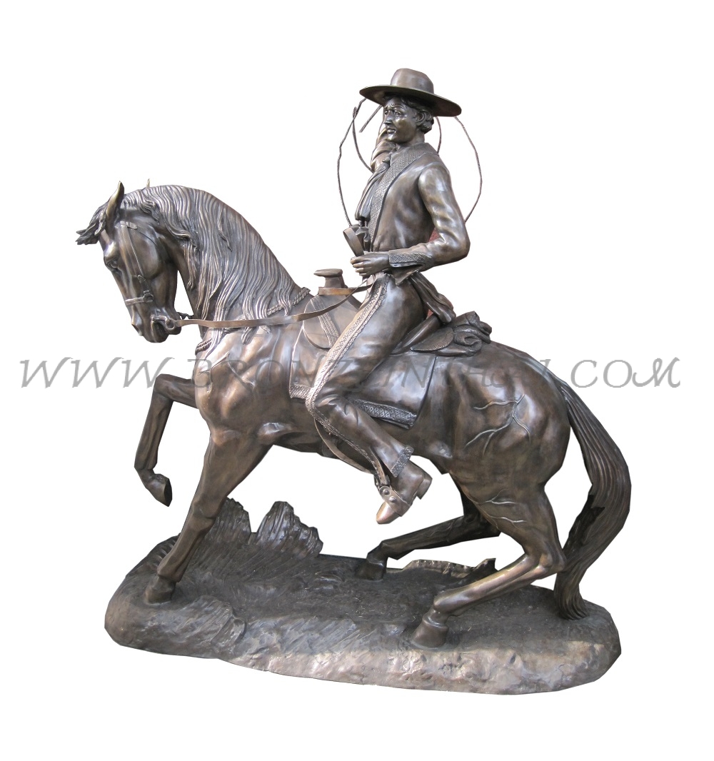 Man on Horse Bronze Sculpture