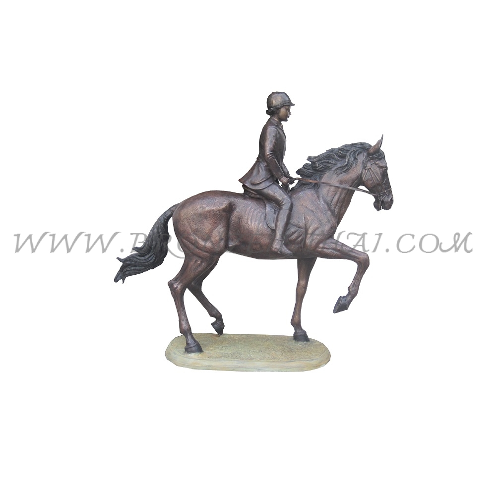 Man on Horse Bronze Sculpture