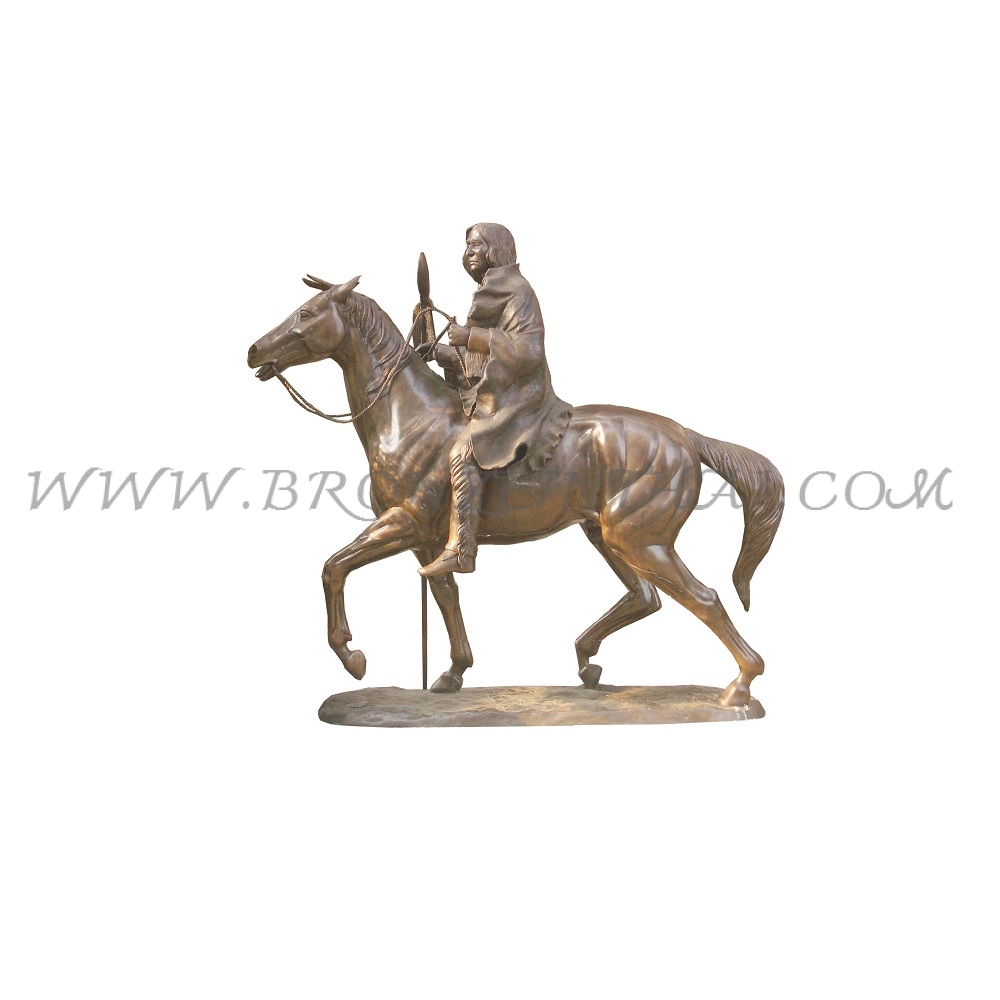 Man on Horse Bronze Sculpture