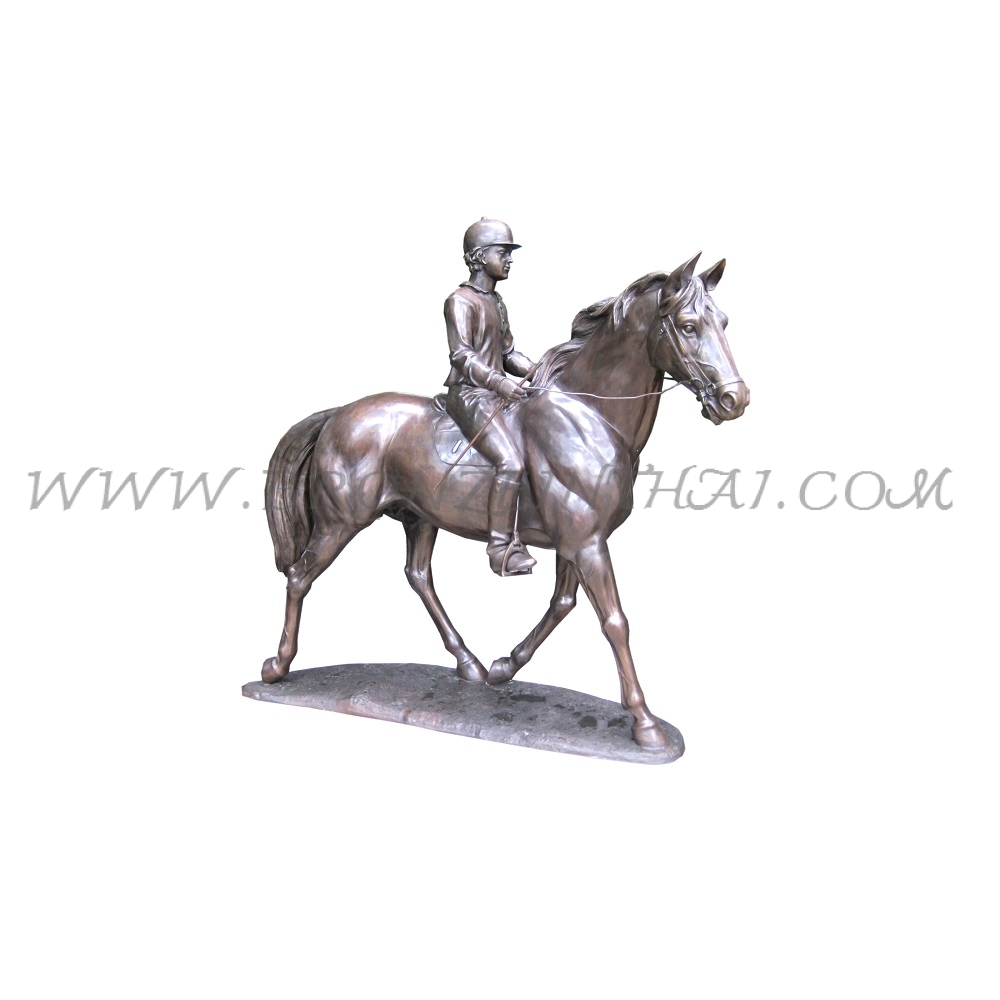 Man on Horse Bronze Sculpture