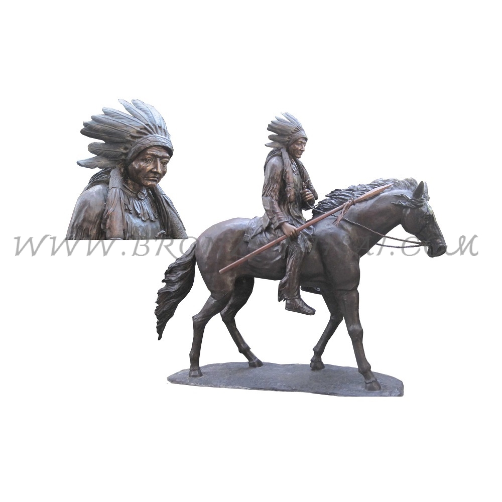 Man on Horse Bronze Sculpture